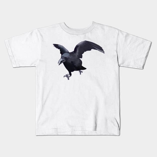 flying crow friend Kids T-Shirt by josierichey